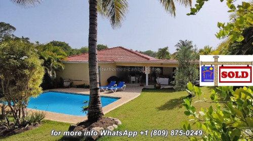 thumbnail for S O L D -  SOSUA: 2-BEDROOM VILLA PLUS GUEST STUDIO IN BEST RESIDENTIAL COMPLEX